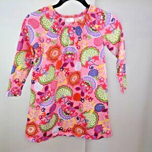 Hanna Andersson 120 Sz 6-7 Girls Floral Paisley Long Sleeve Dress